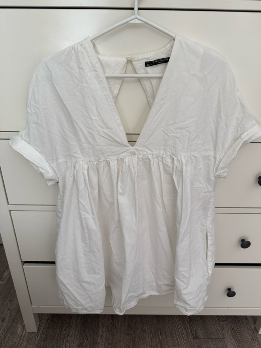 Zara White V-Neck Baby Doll Romper
